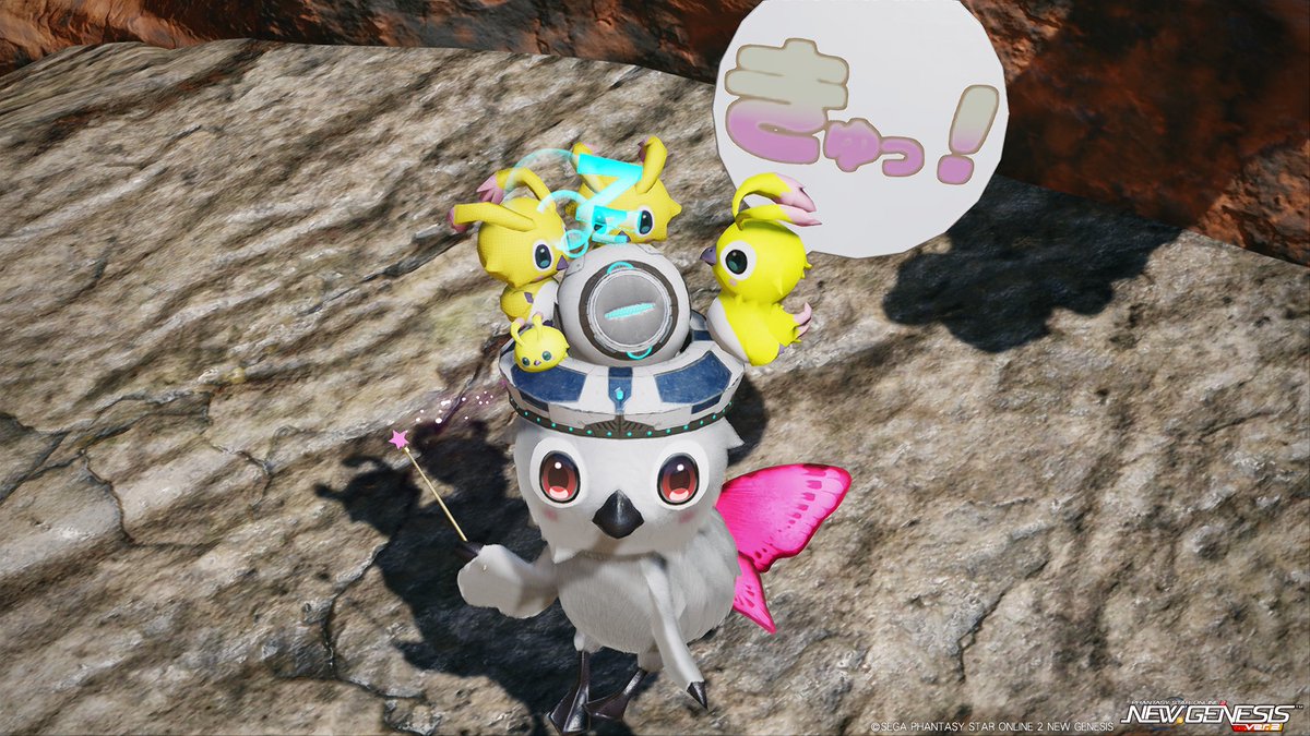 mmmmmmmm79's tweet photo. M.A.I.について問い詰めるラッピー達🐥🐥🐥🐥　#PSO2NGS #PSO2NGS_SS
見送りみたいですね～ https://t.co/0LrNcv8EQA