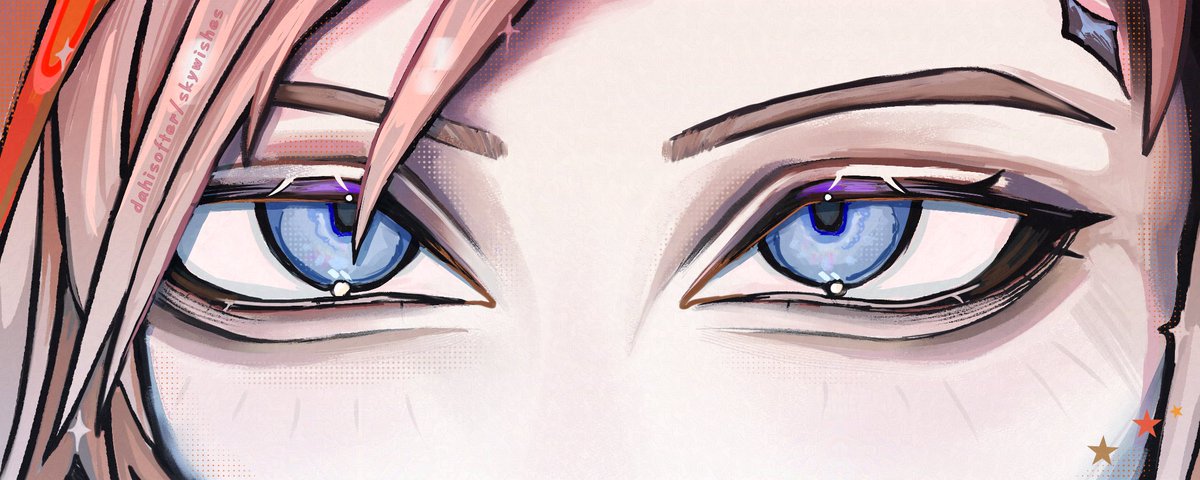 hyp3r3nthusiast's tweet photo. Like this #Fjall ( #arknightsendfield ) eyebanner??
✨️💖 oooo aaaa!! 💖✨️ it's so pretty!! I got it on #Vgen from the artist I'm retweeting!! Go give 'em a follow!!! <3 

#エンドフィールド #supportart #twitterartist https://t.co/zMvh5nnsaN
