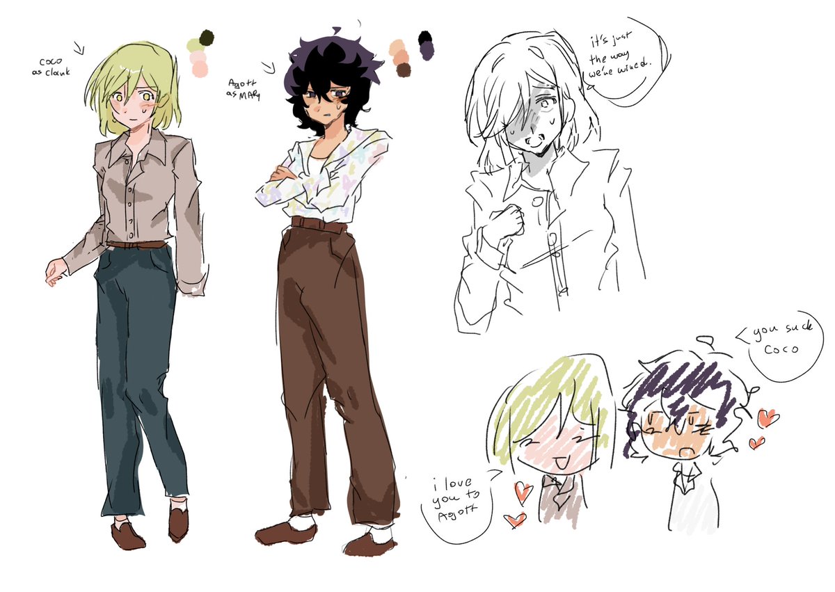 Shia0ri's tweet photo. Kinda random but arkco as the characters in the backrooms movie au! #Arkco #witchhatatelier https://t.co/5HYujFB1fE