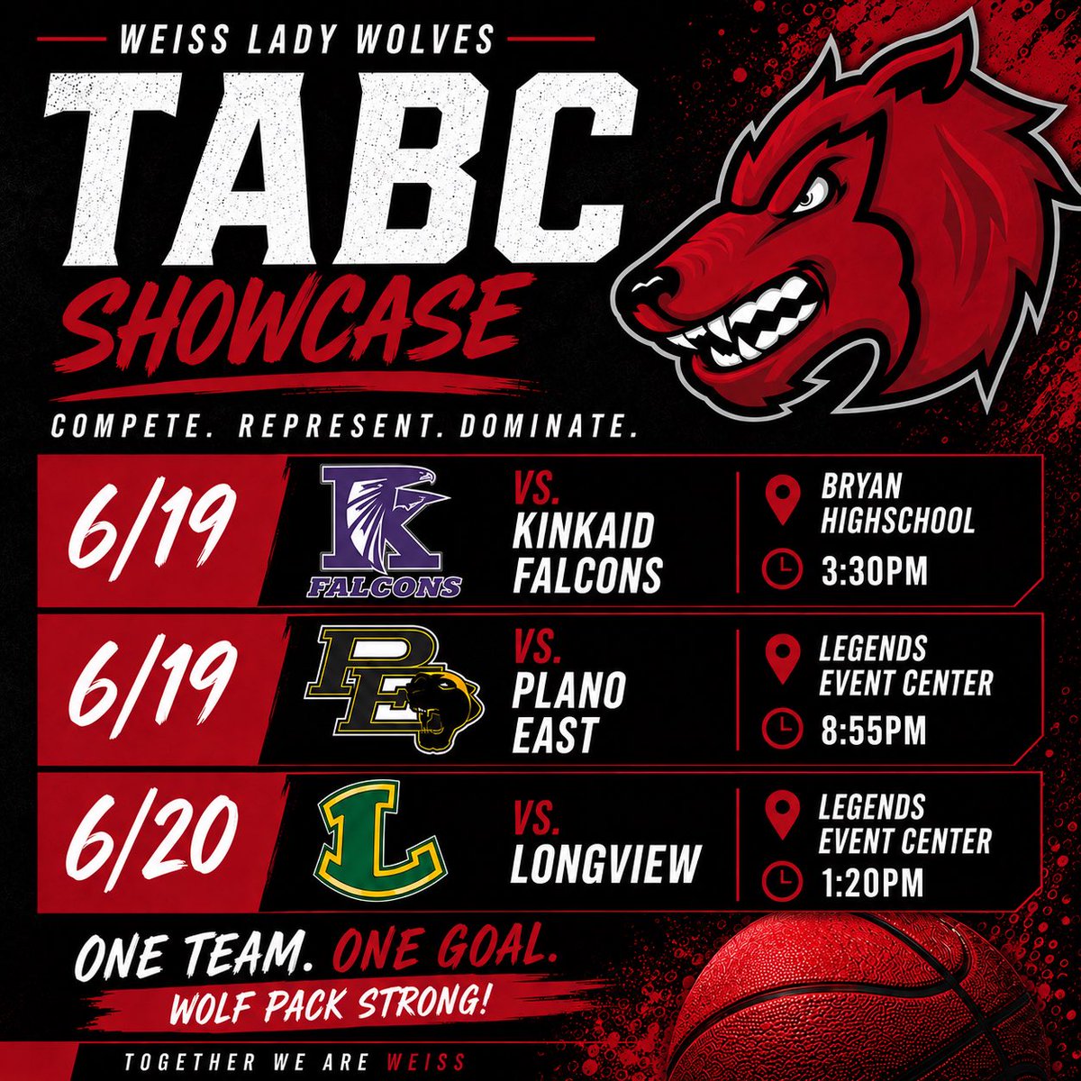 Weiss_WBB's tweet photo. The @Tabchoops schedule is out (updated) &amp; your Lady Wolves are ready to HOOP! 🐺🔥

Catch us in Bryan, TX ➡️ June 19th &amp; 20th! 

#BetterTogether 🫱🏾‍🫲🏼 https://t.co/fMQMjCZ745