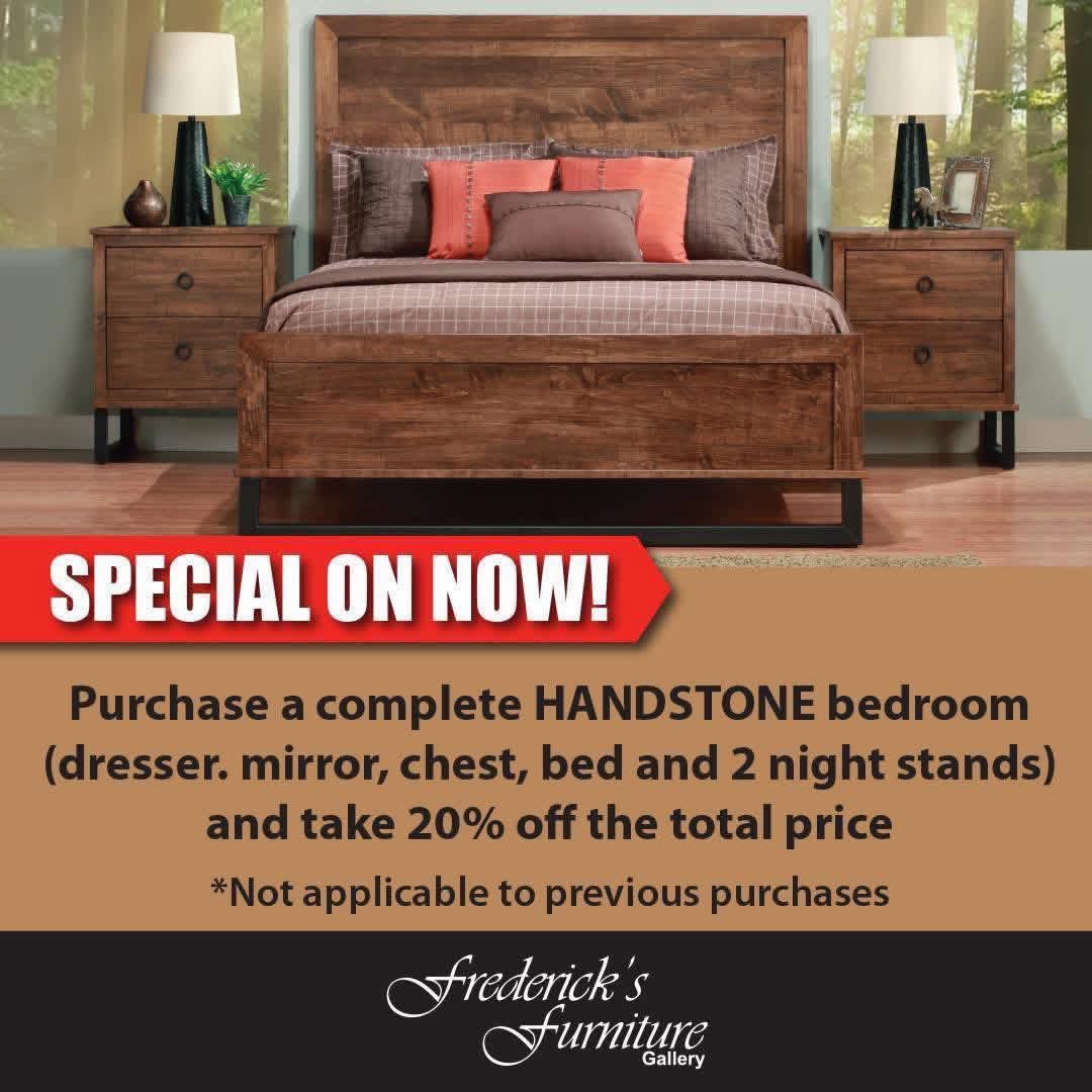 DesignFrederick's tweet photo. 📣 SPECIAL ON NOW!

🛏️ Purchase a complete HANDSTONE bedroom set. (dresser, mirror, chest, bed and 2 night stands)
Take 20% off the total price!

*Not applicable to previous purchases

Visit our Guelph showroom today!
 
#Guelph #FredericksFurnitureGallery #GuelphBedrooms https://t.co/uJjth49XQg