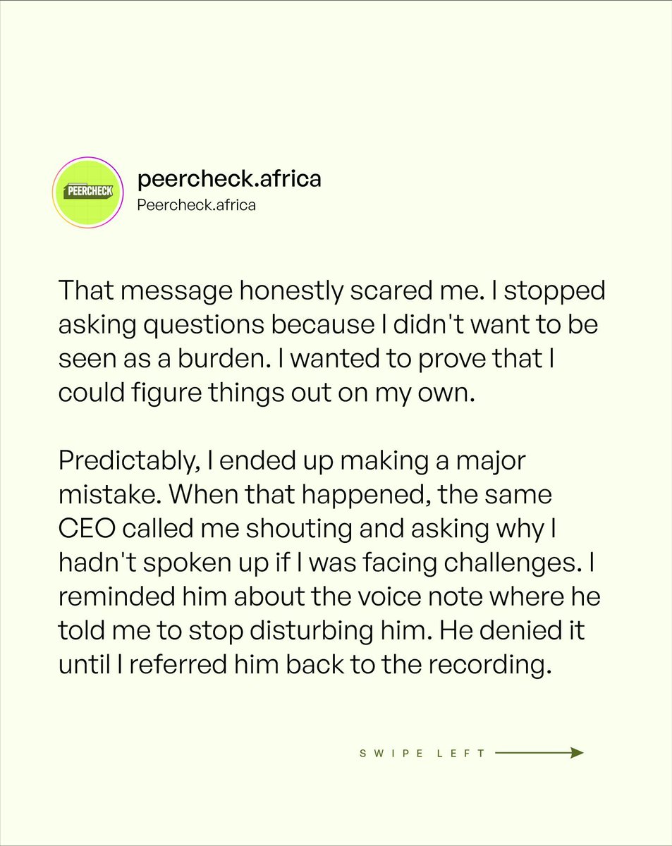 peercheckhq's tweet photo. What's the biggest workplace red flag you've ever overlooked?

Let us know in the comments.

And if you've got a story you can't share publicly, Peercheck is always here.

#workplacenigeria #workplaceculture #salarytransparency #peercheck https://t.co/ieLZ26ngXk