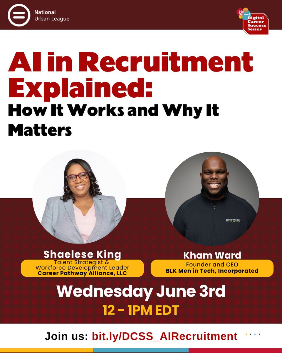 ULJobsNetwork's tweet photo. Companies are using artificial intelligence to sort candidates, scan resumes for keywords, rank applicants, and narrow down who gets seen first. Is your resume structured correctly?

Join us TODAY at Noon ET for  AI in Recruitment Explained. https://t.co/ijq6nWgj32 https://t.co/KvPUQsBGux