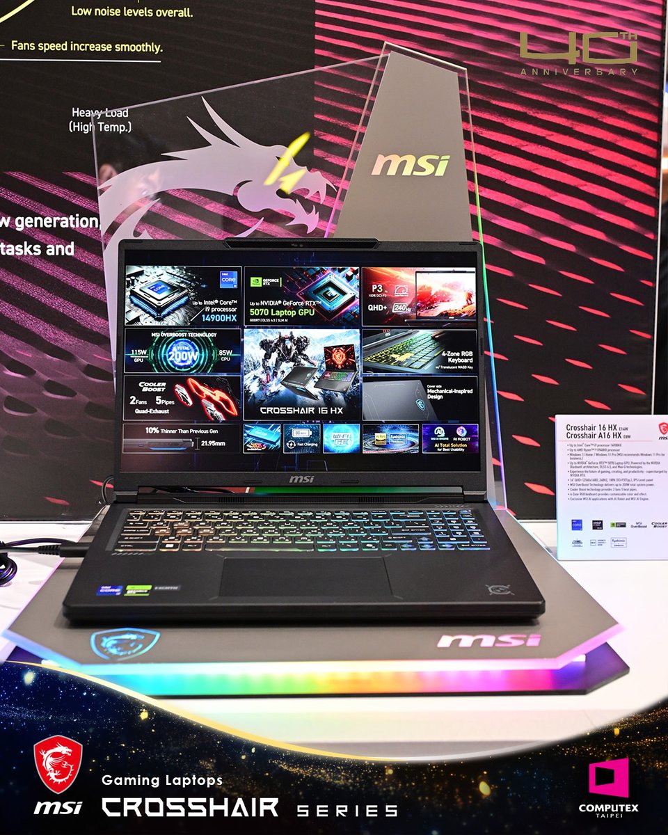 msigaming's tweet photo. Meet our 2026 Gaming lineup!
-Stealth 16 AI+ B3W: 16.65mm thin, up to RTX 5080 &amp; 240Hz OLED Crosshair 16 Series: 200W power &amp; 165Hz OLED
-Katana Series: New chassis, full power GPU &amp; 2x SSD/RAM slots
-Cyborg Series: Sleek Cyberpunk redesign for everyday play
#MSIxCOMPUTEX2026 https://t.co/QY8m6k1931