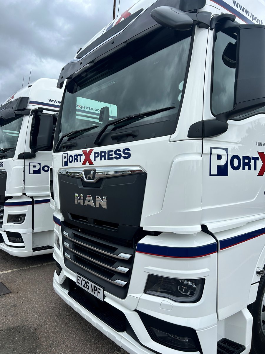 portexpress's tweet photo. We're delighted to have taken delivery of five brand-new MAN HGVs this morning, further strengthening our fleet and enhancing the service we provide to our customers across the UK.
🌐 https://t.co/bf7SsiUj0T 
#PortExpress #ContainerTransport #ContainerHaulage https://t.co/xYhPdkfsgq