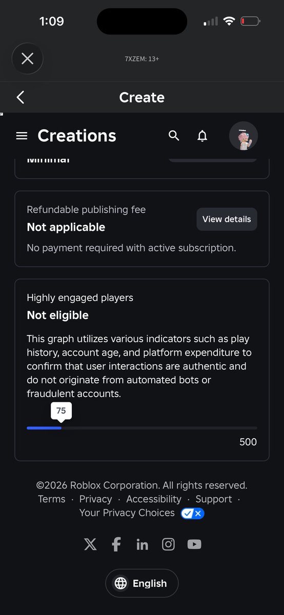 _7XZEM's tweet photo. @ValraSwag This update is a disaster and its only effect is killing innocent games that had absolutely no issues.

before this update my game was having a consistent 300~400 daily active users

now it has dropped below the average of 235 daily active user. 

once again good job roblox 👍 https://t.co/pqAn0LzvXT