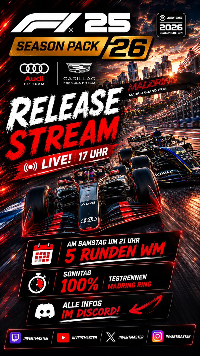 invertmaster's tweet photo. Ab 17 Uhr gehts los leute! #F126 bzw #F125SeasonPack in #F125Game geht los! Verpasst am Samstag um 21 Uhr die 5 Runden WM des Gloria CUPs nicht, sowie am Sonntag das 100% Testrennen! Wir gehen REIN! Wie immer natürlich live auf https://t.co/aY1s8e5f2V #ad #werbung https://t.co/hITLqy8fJV