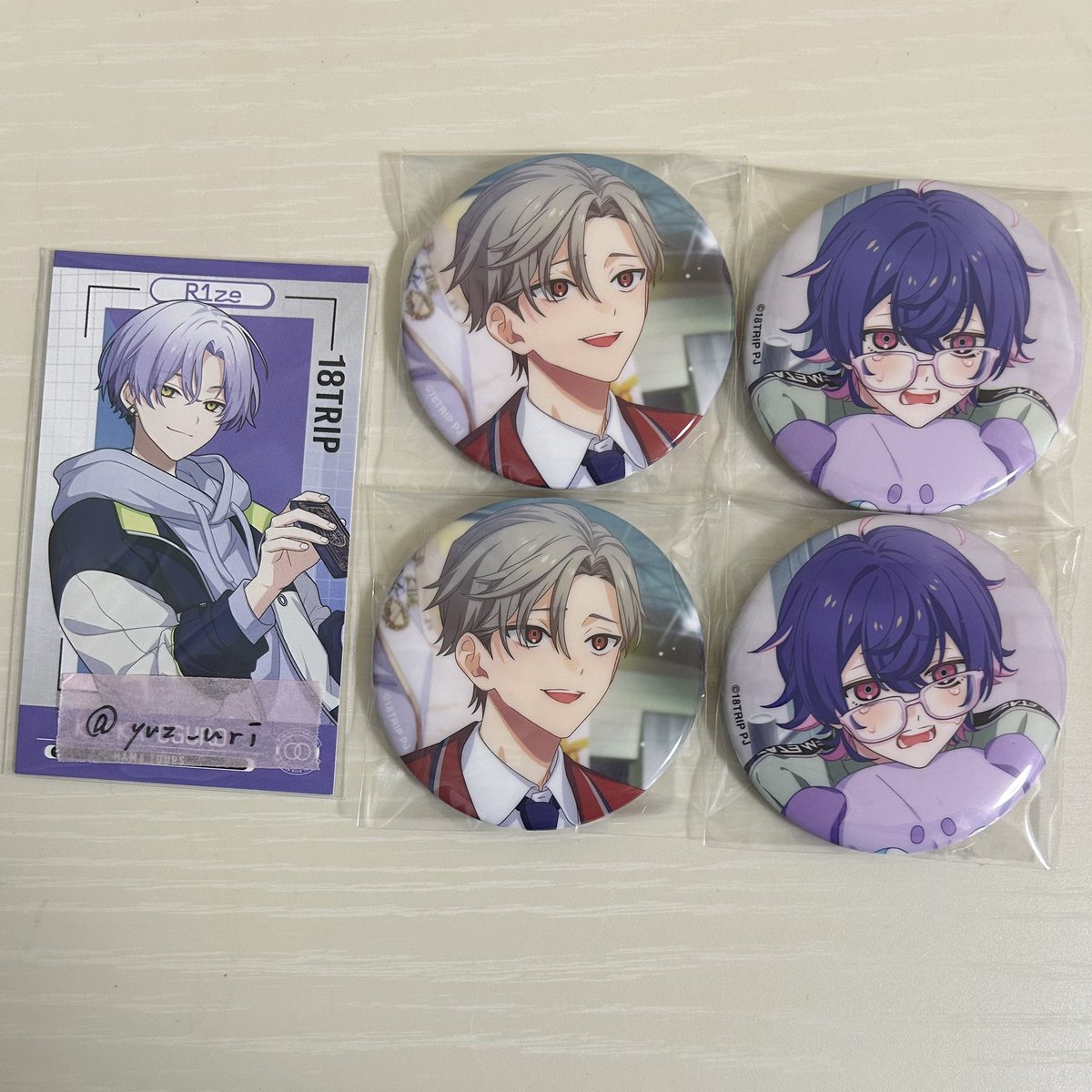 yuz_uri's tweet photo. 【交換/譲渡】18TRIP エイトリ 缶バッジ vol.9 特典

《求》可不可 季肋 (特典糖衣1)≫定価+送料(特典100/枚)

《譲》潮 也千代 千弥 雪風 あく太 七基 宗氏 來人

可不可含むお取引優先
郵送または高崎駅での手渡し
お気軽にお声がけください🍀 https://t.co/FnejEQnJtG