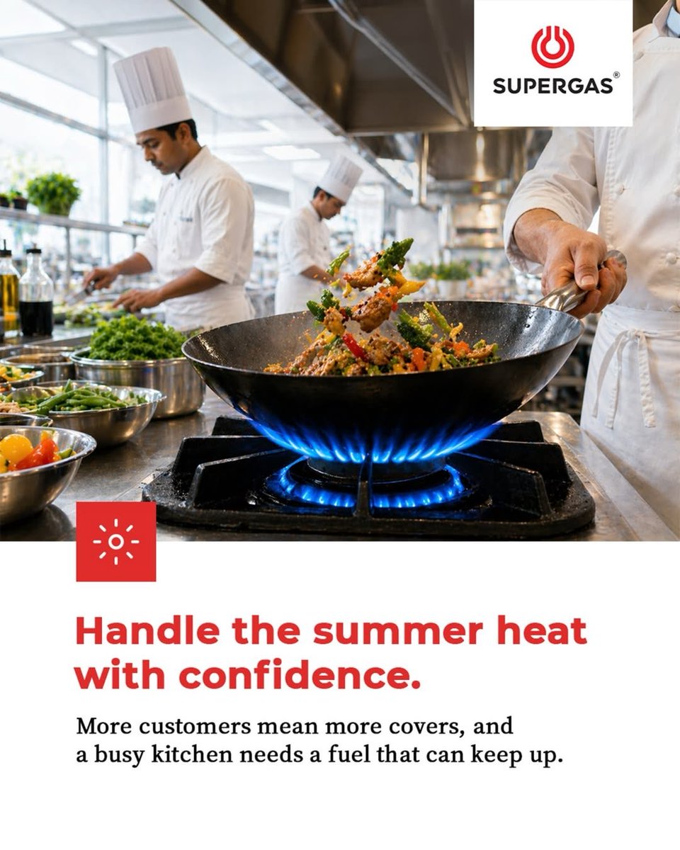 SUPERGASind's tweet photo. Ensure your burners stay efficient during peak hours with SUPERGAS.

#SUPERGAS #ChefLife #RestaurantManagement #PeakSeason https://t.co/J0Fy8ddU6P