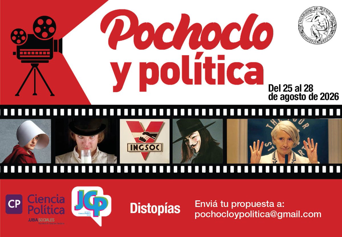 Miguel_De_Luca's tweet photo. Se viene una nueva edición de Pochoclo y Política en las Jornadas de @CpoliticaUBA. Suena la sirena de la convocatoria con hilo de diez distopías -¡y una yapa!- en cine y series. https://t.co/zMdhfkuq7H