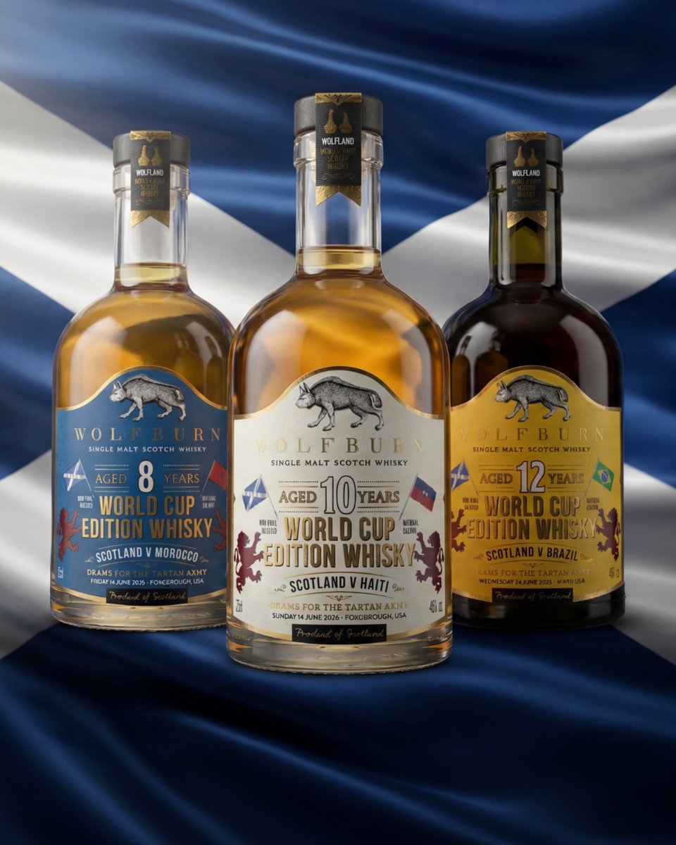 wolfburn_whisky's tweet photo. Scotland's back at the World Cup. We've been waiting 28 years for this, and we're not turning up empty-handed.
Three #Wolfburn whiskies. Three matches. One limited set — Drams for the Tartan Army
🔗 https://t.co/rRTP3Q5Qhy
#TartanArmy #ScotlandWorldCup #WorldCup2026 #ScotchWhisky https://t.co/SqHSohcIE5