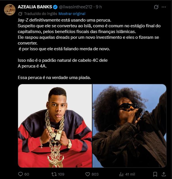 willzinho's tweet photo. A Azealia é sagaz véi kkkk https://t.co/5gN6uu2lYS