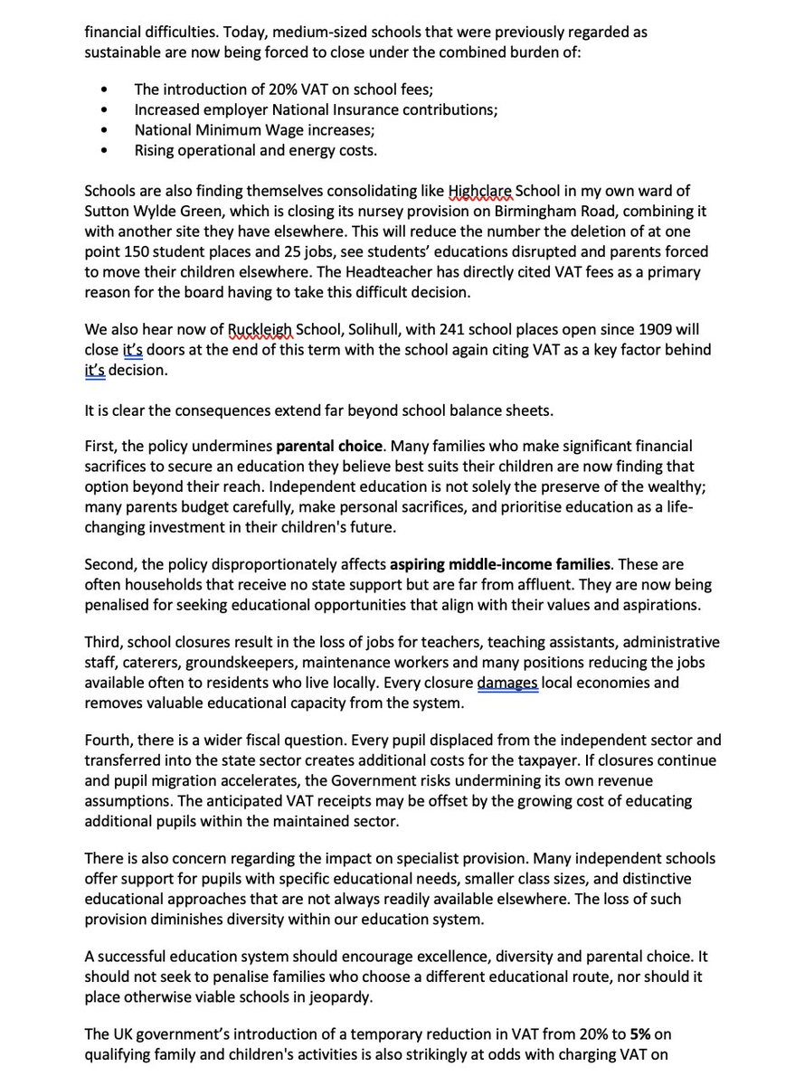 cllralexyip's tweet photo. @EducationNotTax @TheIFS With the consolidation of another independent primary in my ward of Wylde Green, the closure of Ruckleigh in Solihull, I have written further to @bphillipsonMP on VAT on Independent Schools asking them to reconsider. @DebTon20 @kay88297 @EducationNotTax @JoJaygo18 @anaboultertv https://t.co/lrGAJEUZXV