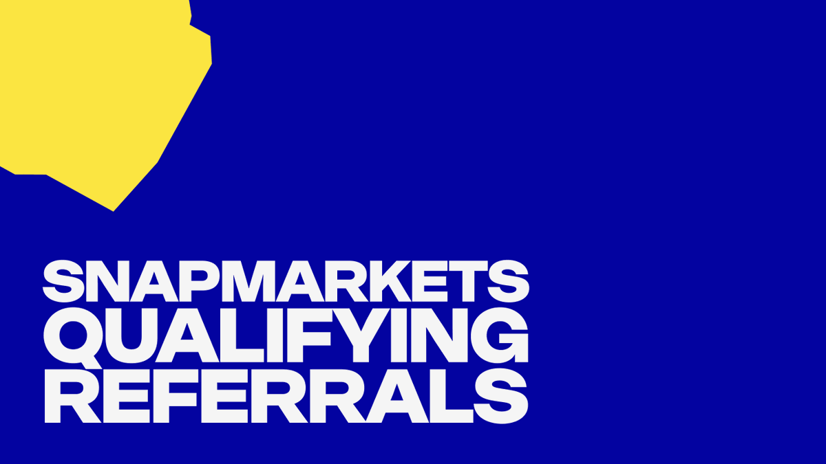 TheSnapMarkets's tweet photo. What Qualifies a Referral? 🤔

Snapping $50 worth of volume!

New accounts, using your referral link, need to snap $50 worth of volume to be qualified.

Qualify 👉 https://t.co/7WyzVmo1Fy https://t.co/fnFLKKaDLH