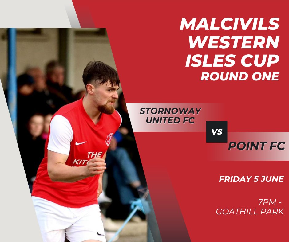 Pointfc1934's tweet photo. Another cup kicks off this weekend. In a change to previous fixtures, the MALCivils Western Isles Cup game will be played on Friday at Goathill. Come along and support the Reds! https://t.co/JoCDO0Nd7P