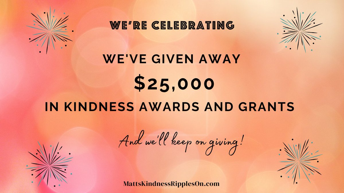 MattsKindness's tweet photo. Over $25,000 in kindness grants and awards 💛 Each one represents someone choosing compassion and creating real impact.

These aren’t just awards—they’re ripple effects.

Thank you for being part of this. There's so much more to come.

#KindnessMatters #RippleEffect https://t.co/wpqgZ5rYOs