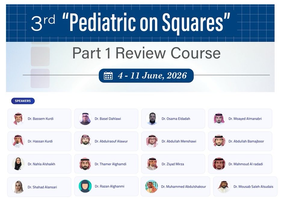 OnSquares's tweet photo. 🟪 3rd “Pediatrics on Squares” – Part 1 Review Course.

🟧 Online course designed for junior pediatric residents preparing for the Part 1 exam.

🟩 To register and learn more, scan the QR code or visit @mewb_org website.

#Pediatric #MCQs #Course https://t.co/r8VJd9wmIh