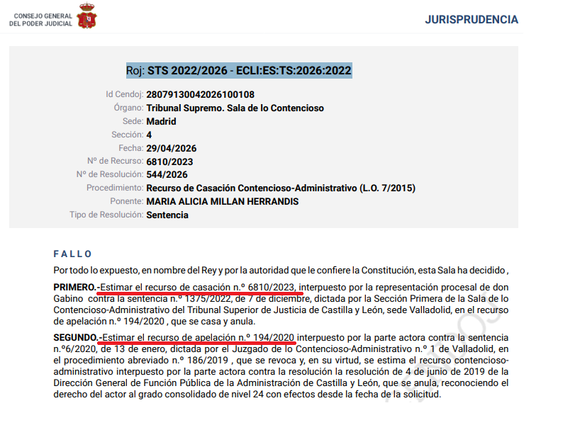 ADPSE_'s tweet photo. Recurso #estimado en #CASACIÓN

🟡 Consolidación de grado de #funcionarios #interinos.

Abuso de #temporalidad.

➡️https://t.co/PkA1Vhgks8 https://t.co/TkfeZEhe9Y