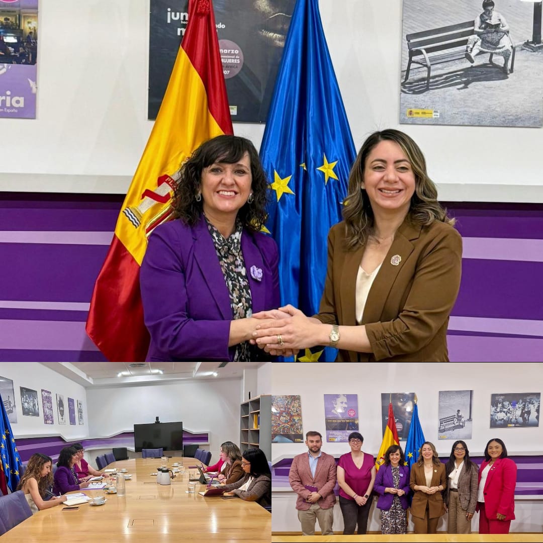 Maritxu30's tweet photo. Hemos recibido a la Ministra de la Mujer de República Dominicana, @GloriaReyesG, para compartir experiencias y avances en temas como #ViolenciaDeGénero, participación política de las #mujeres, #cuidados y #masculinidadesigualitarias. https://t.co/0bqzvELdqT