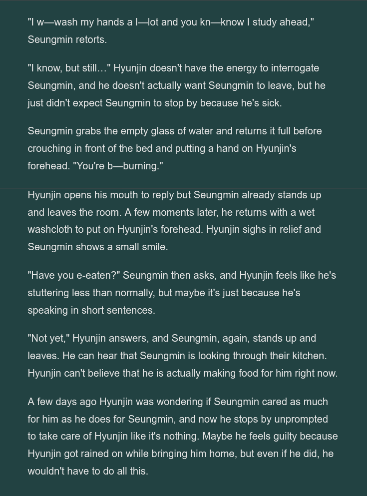 kokoskwark's tweet photo. wipwed! 
Have another snippet of my stuttering sevngmn x whipped hyvnjn fic! <3
hopefully I will be able to post this in a week or two!

light + dark mode https://t.co/E0XQWeN0Ir