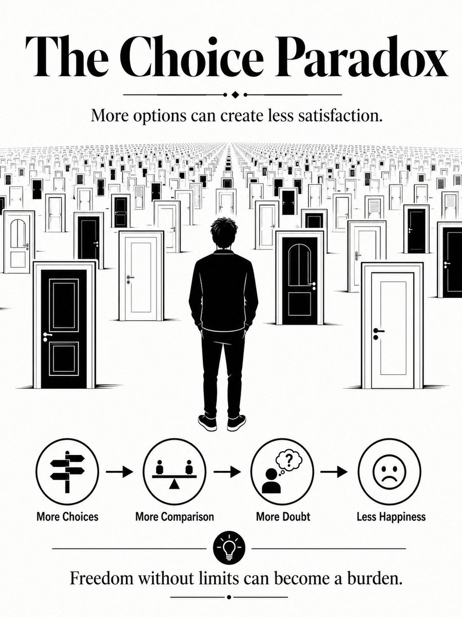 MindsetMentorHQ's tweet photo. More options don't always mean better decisions. https://t.co/kyEHRTR2Sk