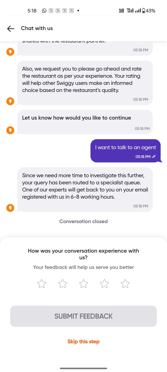 Ashutosh_KOL's tweet photo. @Swiggy received incorrect order
Went to help section, informed about scenario and uploaded the pics too to the idiot bot, checked the option to talk with an agent, but WTF is this response

The hell, I shd be sending the mail
You r charging the customer and this is d service?? https://t.co/47X5GpOLlx