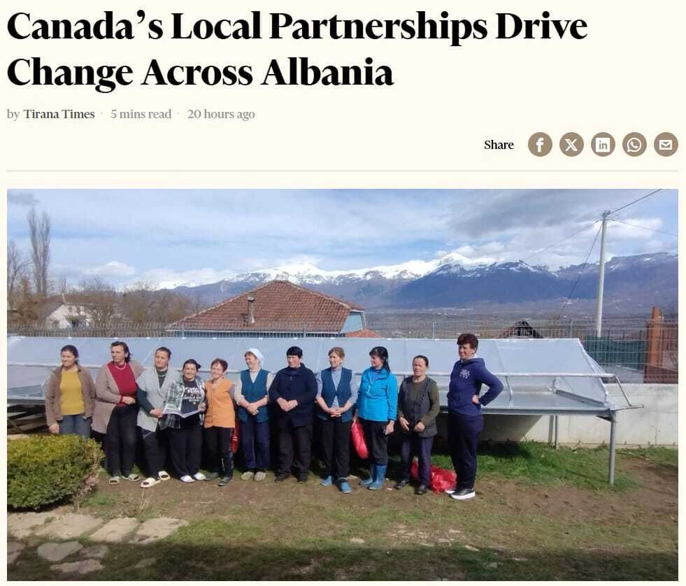 AWENetwork's tweet photo. Krenare që puna e AWEN është pasqyruar në Tirana Times si pjesë e ndikimit të Canada Fund for Local Initiatives (CFLI) në Shqipëri. https://t.co/ig21PfANCb