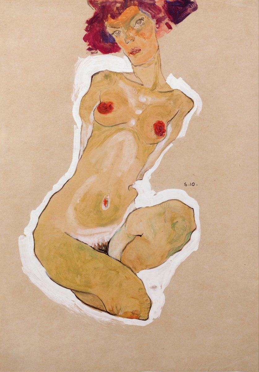 X_ArtGallery's tweet photo. 2/3
Schiele didn’t do "pretty nudes."

He drew bodies twisted in pain, anxiety, and raw sexuality.

Stripped bare. Masturbating. Vulnerable. Unfiltered.

Vienna labeled him degenerate.

His response? He painted even more. https://t.co/Gvs9D7lg5U