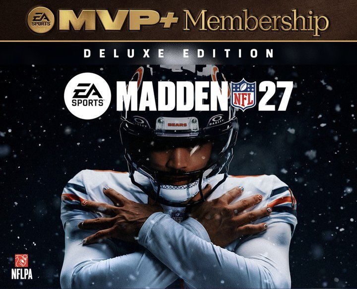 Bears_Hype_Man's tweet photo. Remember when Caleb Williams earned the Madden 27 cover 🐻⬇️ https://t.co/9xLJn6ijLf https://t.co/jf0hVG5YbO
