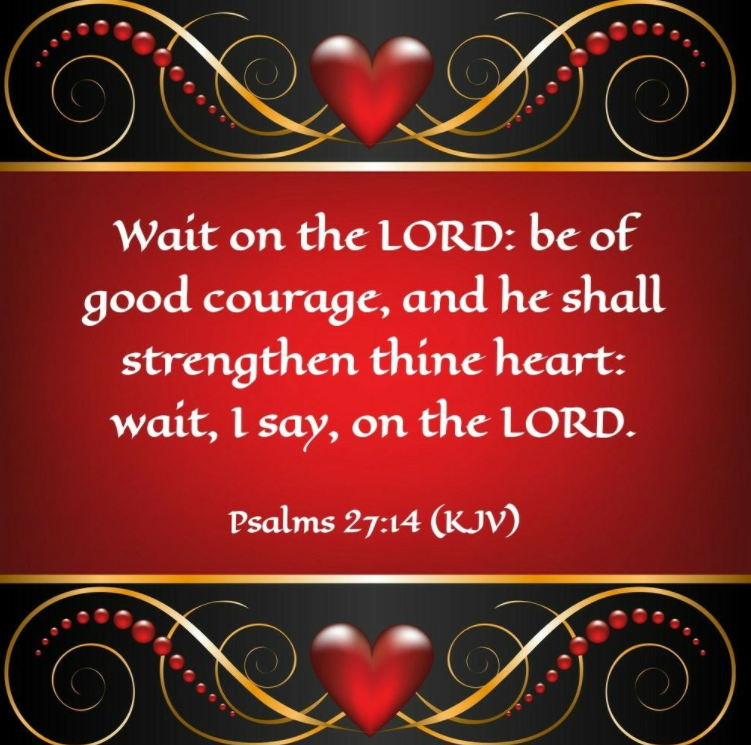 KJVBaptist193's tweet photo. “Wait on the LORD: be of good courage, and he shall strengthen thine heart: wait, I say, on the LORD.”
Psalms 27:14 (KJV) https://t.co/bxXKA0XxGp
