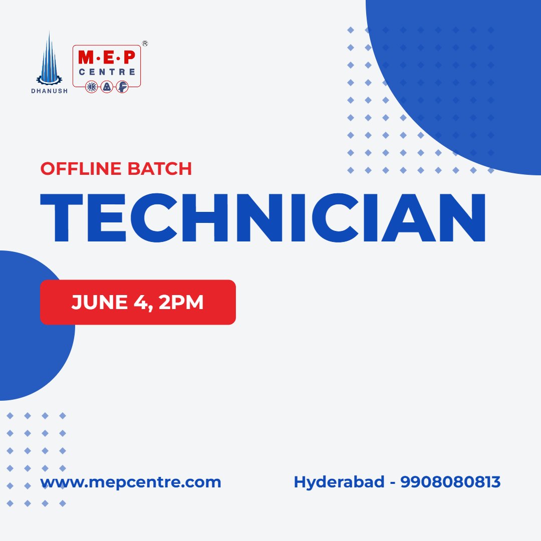 MEPCentrepage's tweet photo. Advance your career with hands-on, practical training in our upcoming classroom sessions. Learn from industry experts and gain job-ready skills. Seats are limited, so secure your spot on our website now. 

#MEP #CareerGrowth #TechnicalTraining https://t.co/tAx95xA6P3