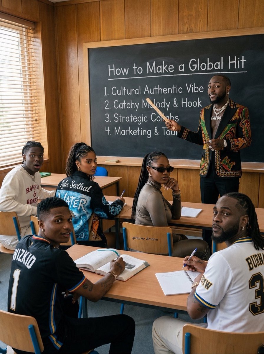 RichBoyTechie's tweet photo. Afrobeats Class 101: Davido explains how to make global hits, the rest of the class is paying attention. https://t.co/qYYZUH97qC