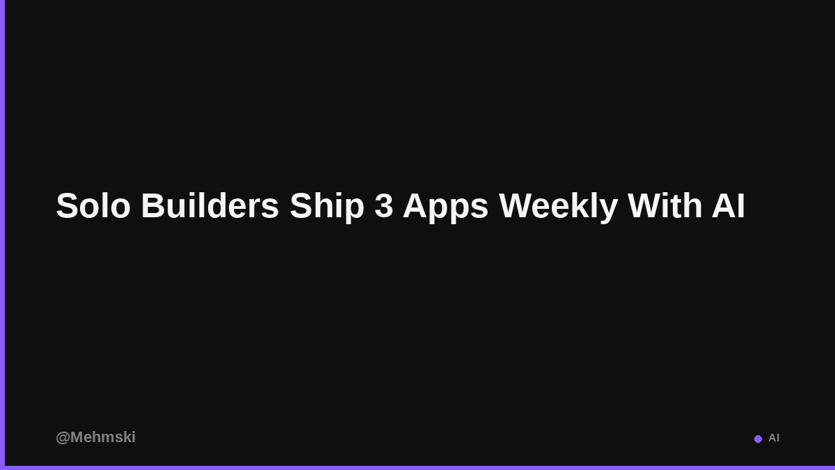 Mehmski's tweet photo. There are two types of builders. One ships 3 apps/week using Claude &amp; Codex as their entire engineering team. The other debates if AI code counts as "real" programming. The first group doesn't care. They're too busy launching. https://t.co/XN1dxPcDoR