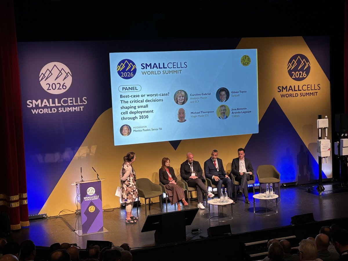 cellnextelecom's tweet photo. Networks in high-density environments like cities and venues, are now under real pressure. Demand for quality, seamless and high-speed connectivity has shifted the focus from coverage to scale and execution.

At the @small_cells  in London, our colleagues Jamie Hayes and Jose Antonio Aranda discussed how #SmallCells are becoming central to delivering capacity and ensuring consistent performance where its most needed.

Densification of #DigitalInfrastructure is now a structural step in network evolution, and at #Cellnex we are scaling this approach across Europe.
