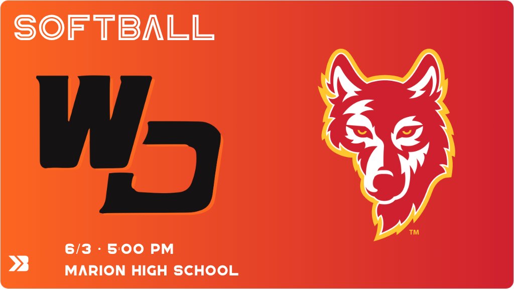 Marion_Activity's tweet photo. Softball (Varsity) Game Day! - Check out the event preview for the The Marion Wolves vs The West Delaware Hawks. It starts at 5:00 PM and is at Marion High School Softball Field . https://t.co/NkIy52XKlz https://t.co/MCoBU33ejU