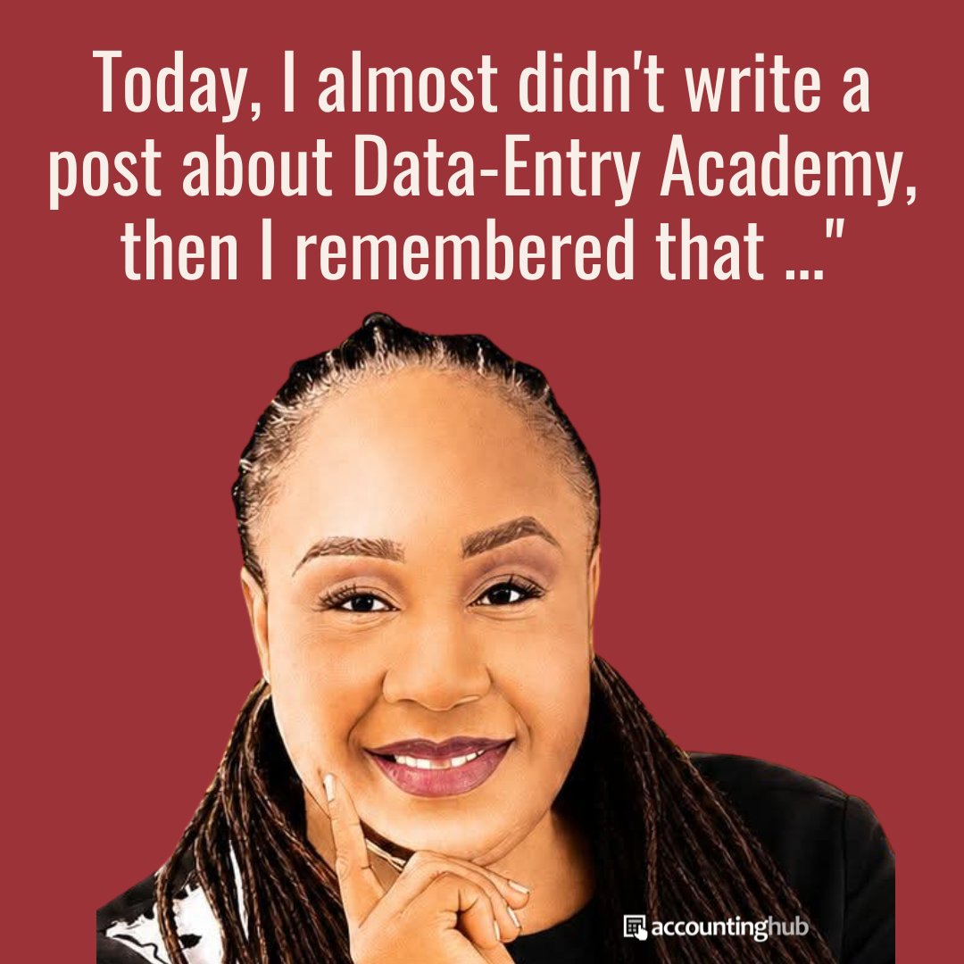 accountinghub_'s tweet photo. "Today I almost didn't write a post for Data Entry Academy.

Then I remembered that every day, somewhere in Africa, someone is looking for a way to improve their skills, get a job, organize their business, or create a better future.

Sometimes the difference between where we are and where we want to be is not a university degree, a foreign visa, or a huge investment.

Sometimes it is simply learning how to use the right workplace tools and developing the right skills.

Keep learning. Keep growing. Keep preparing for opportunities before they arrive.

Your next breakthrough may be one skill away.

I am rooting for you."

Chioma Ifeanyi-Eze 
Lead Instructor, Data-Entry Academy