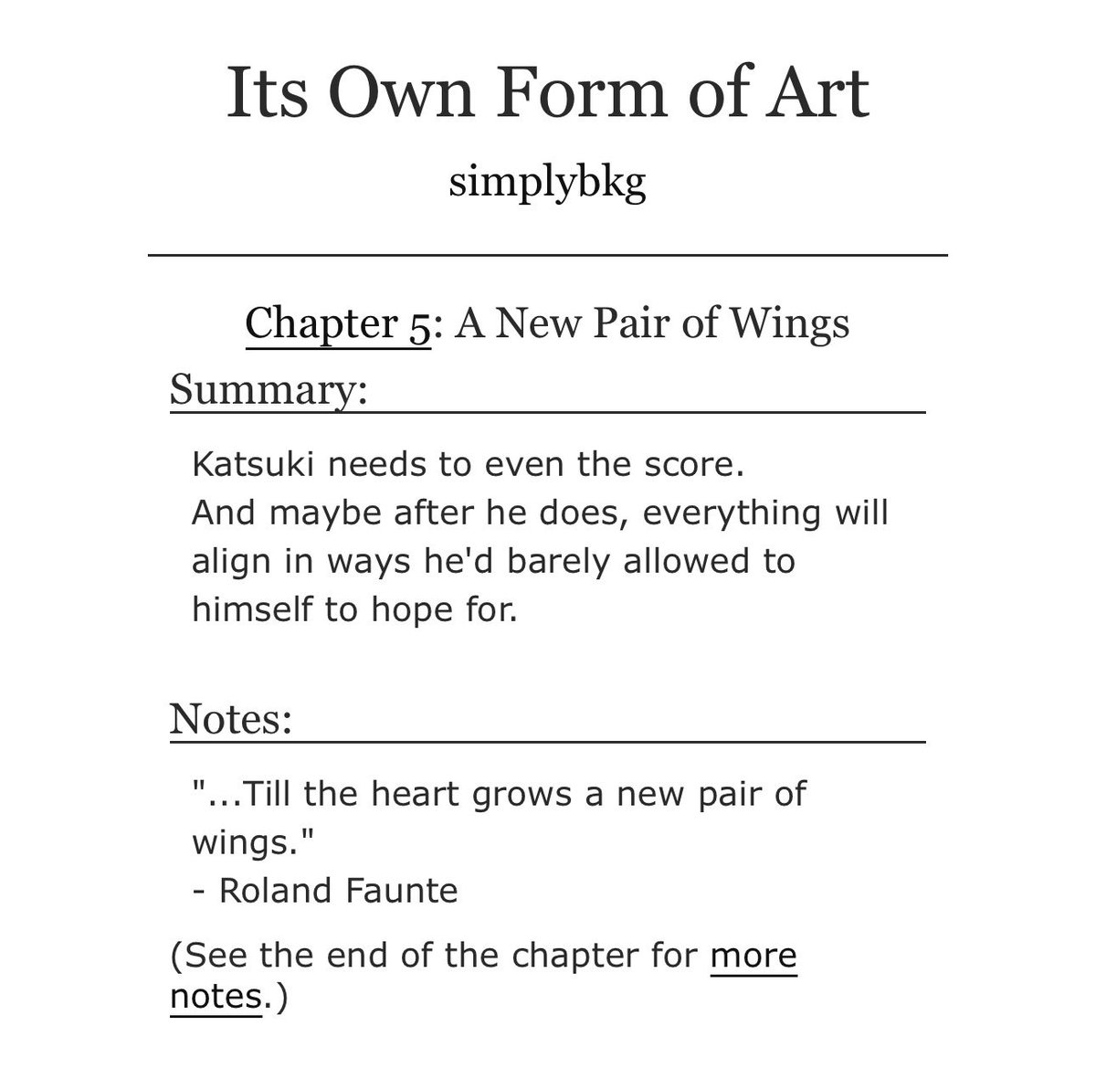 simplybkg's tweet photo. chapter 5 of Its Own Form of Art is out now <3
#iidabaku 

🔗 https://t.co/98A50EU7vp

over 18k words for this one.. ty for your patience! 🤍 https://t.co/5tQgFMXY8t