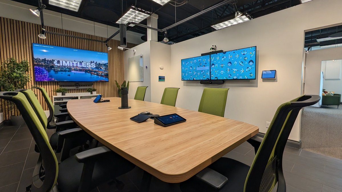 LimitlessAV's tweet photo. 🎉Step inside our Experience Centre, where the future of workplace tech comes to life!
See, touch & experience solutions from @neatmeetings, @YealinkNews, @LogitechBiz and more.
Ready to elevate your space? Let's talk👇
📧info@limitlessav.ca
#AVTech #Vancouver #SmartWorkplace https://t.co/CsAMJiu04T