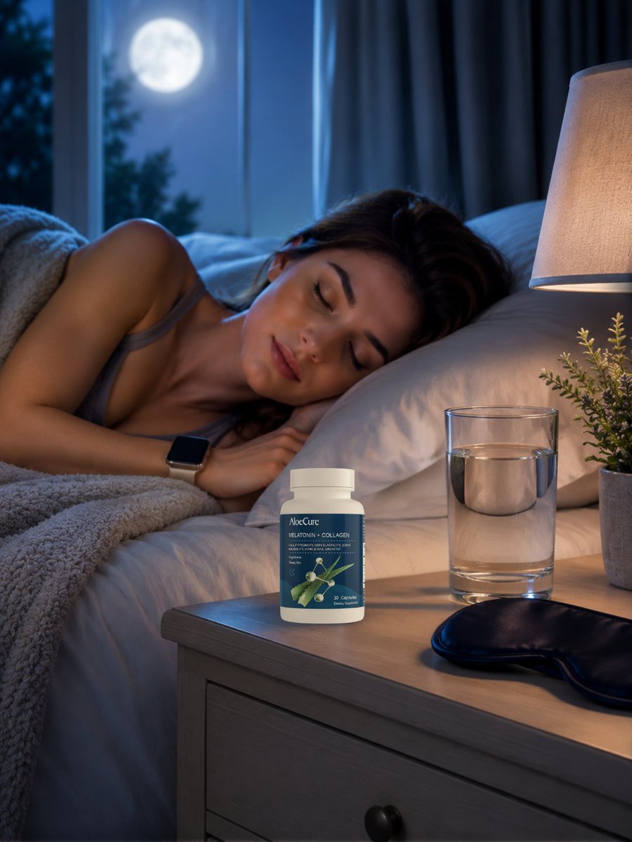 AloecureS's tweet photo. Bedtime just got smarter. AloeCure Melatonin + Collagen helps support restful sleep while your body rebuilds skin elasticity, joint mobility, and hair and nail strength overnight. 1 capsule, 2 benefits. Nighttime wellness done right.

Shop at https://t.co/a4VmO6kozG or on Amazon. https://t.co/64FgeYQARL