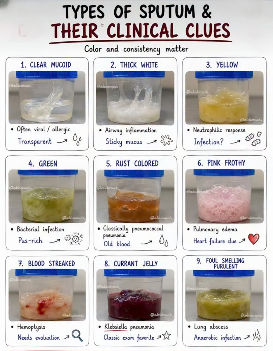 nervemed's tweet photo. Types of Sputum https://t.co/SrK1l40GFZ
