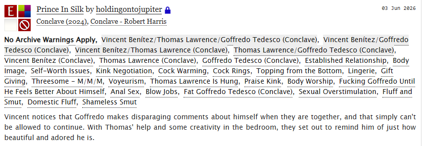 holding_jupiter's tweet photo. Day 3 of #prideclave - shameless smut with Goffredo, Thomas and Vincent! 🏳️‍🌈❤️

Chapter 1 is now up; chapter 2 incoming!

🔗https://t.co/JvxwCKjyMG https://t.co/xgswsPXemC