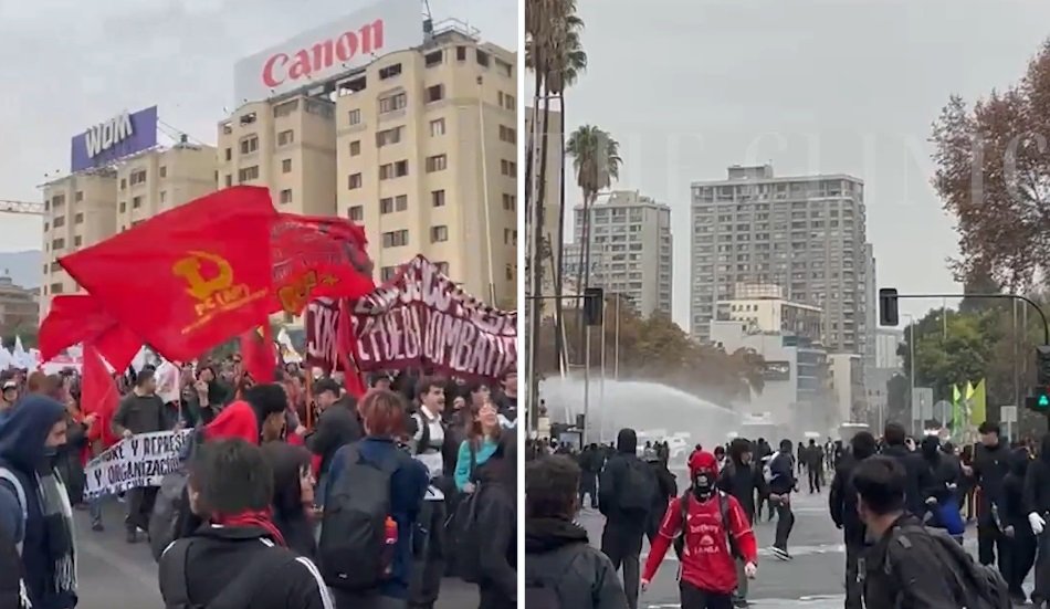 GAMBA_CL's tweet photo. Que la CONFECH pague los daños: Delincuentes otra vez dejaron la cagada tras nueva protesta contra Kast https://t.co/Nsm8iYQzLG https://t.co/zOtWwr23E2