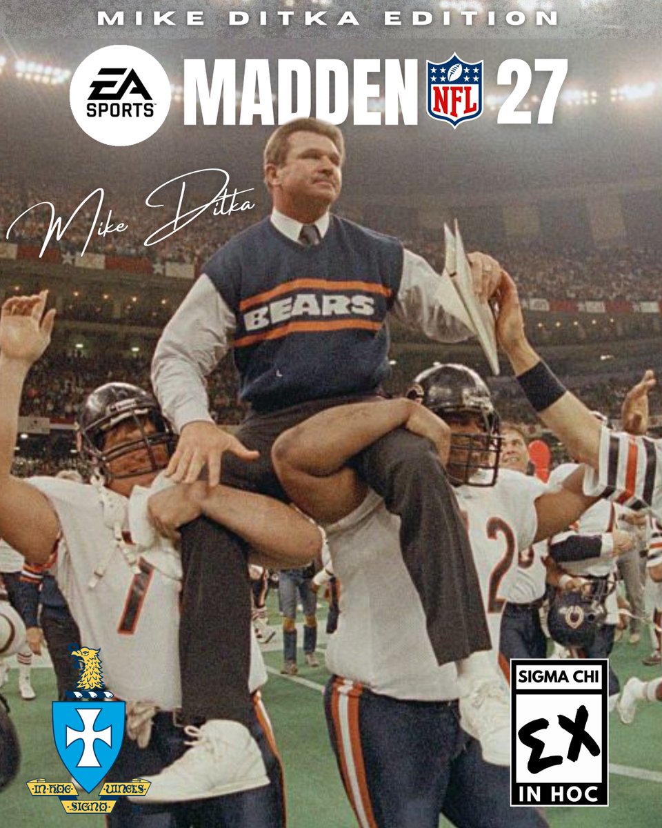 SigmaChi's tweet photo. The new @EAMaddenNFL 27 covers just hit different 👀 Don't call or text us during August, we'll be too busy building our Sigma Chi dynasty. Tag a brother who needs to pick up one of these special editions! 🏈 https://t.co/KWOTrP7QnM