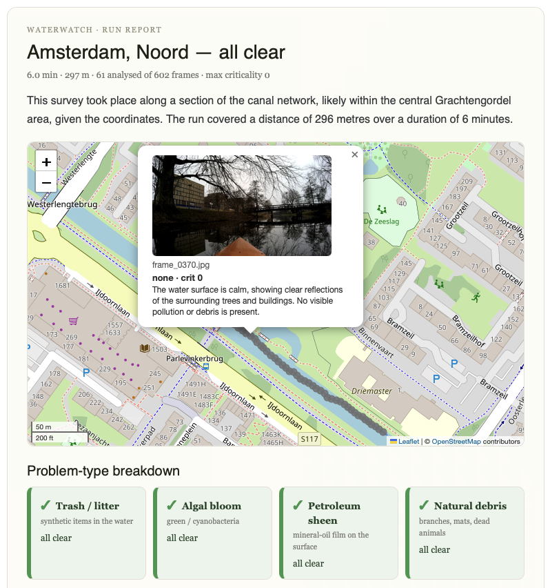 KonevSteven's tweet photo. In https://t.co/pO80v2psio, we build a citizen science platform and autonomous boats that collect rich data about urban water quality. But collecting data is only the first step.
With @googlegemma 4, we transform it into compact, informative, and interactive actionable reports. https://t.co/t5KBhf7cKz