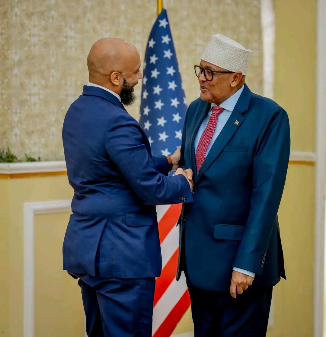 qoolbulale's tweet photo. The President of Somaliland irro, today received at the Presidential Palace a delegation led by the Acting Deputy Ambassador of the US, Justin Davis, who is on an official visit to SL.The meeting focused on strengthening the longstanding relations and cooperation btw US and SL https://t.co/8pUWJOXhLm