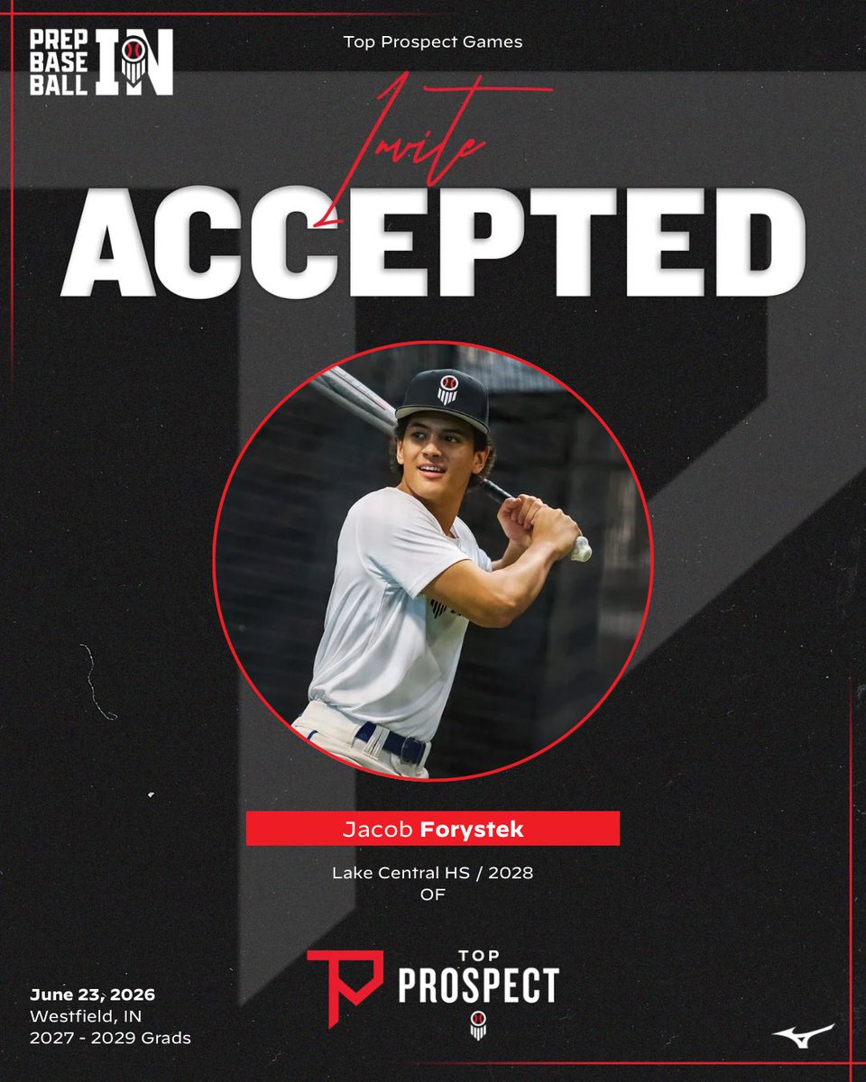 PrepBaseballIN's tweet photo. ⭐️ 𝗧𝗼𝗽 𝗣𝗿𝗼𝘀𝗽𝗲𝗰𝘁 𝗚𝗮𝗺𝗲𝘀 ⭐️

‘28 OF @ForystekJacob is 𝙡𝙤𝙘𝙠𝙚𝙙 𝙞𝙣 for #INTPG26 on June 23rd at Grand Park. 

5’10” LHH w/ bat speed. Hitting .350+ for @LCIndiansBball w/ 36 RBIs. Intriguing follow.

𝘙𝘦𝘲𝘶𝘦𝘴𝘵 𝘐𝘯𝘷𝘪𝘵𝘦👇

🔗 https://t.co/uAMq3ZWtu4 https://t.co/9bYMHKMXzw