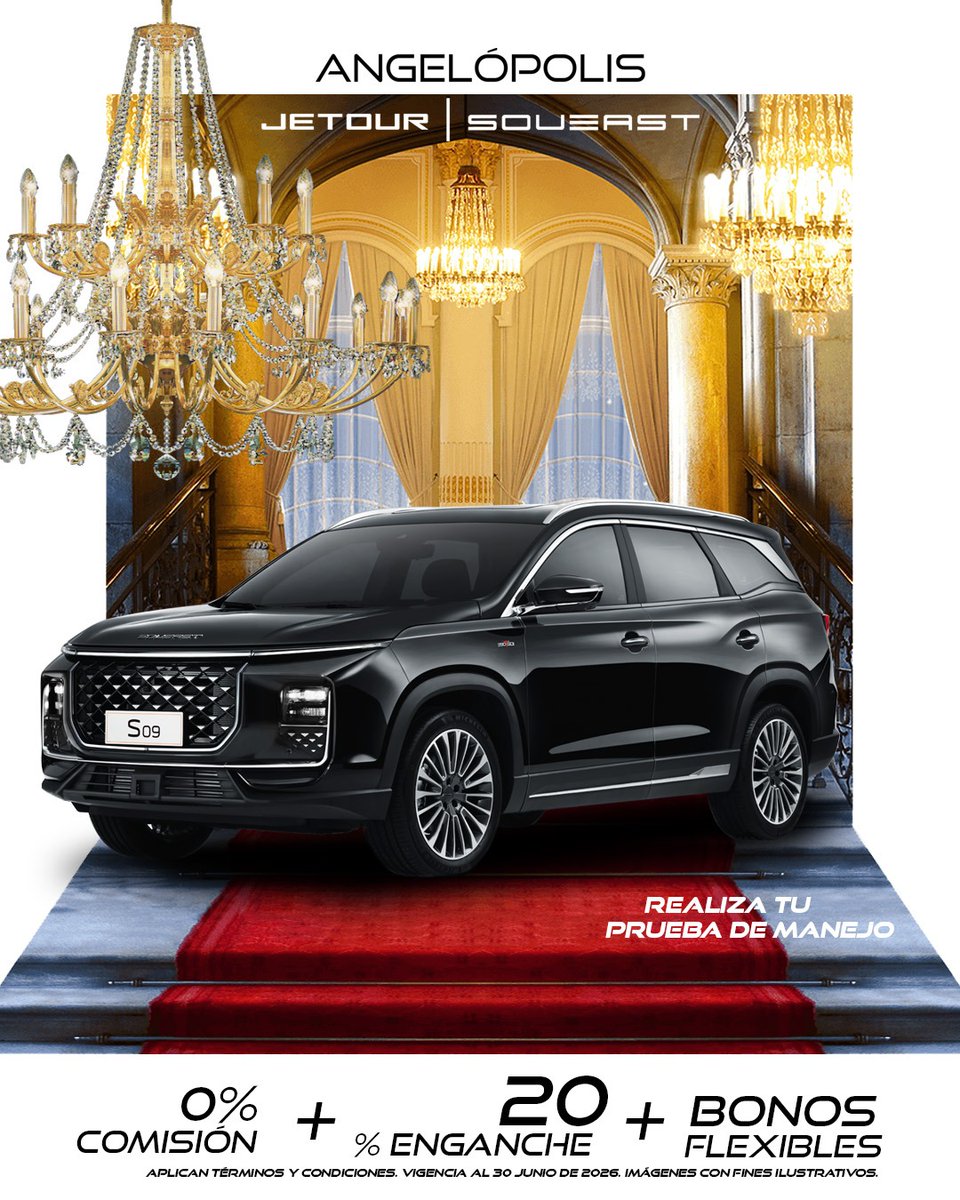 JetourPuebla's tweet photo. ✨👑 Más espacio, más confort, más estilo.

Conoce la S09, una SUV diseñada para quienes buscan una experiencia superior en cada viaje. 🚙💫

🔥 0% comisión por apertura
💰 20% de enganche
🎁 Bonos flexibles

#SoueastAngelopolis #SUVPremium #PruebaDeManejo https://t.co/m6W6AJ6HSB