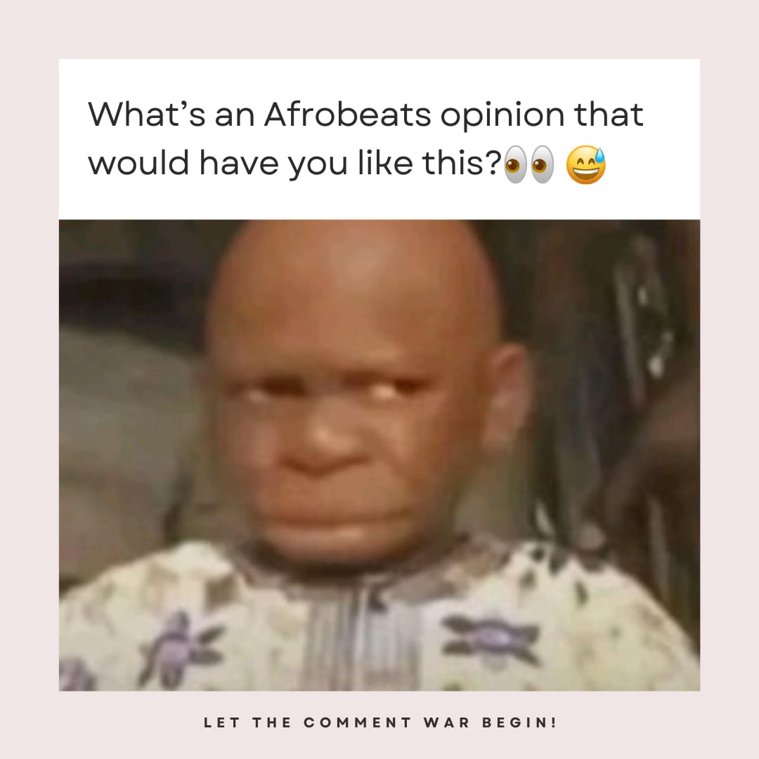 official_Rexapp's tweet photo. We're just here to read the comments 😂
What's your most controversial Afrobeats opinion?
No fighting... yet 😭 https://t.co/tX3pja5mqG