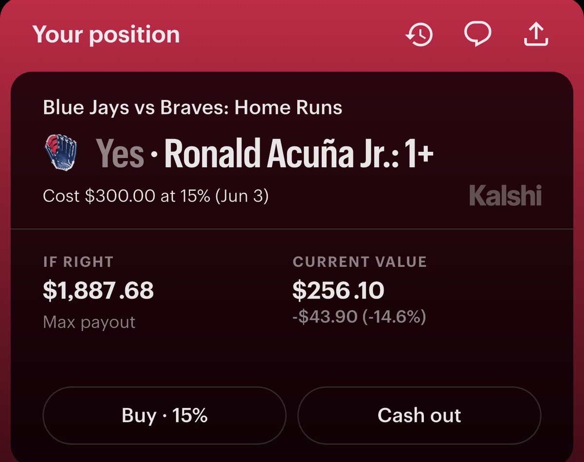gneiffer07's tweet photo. Acuna might hit one to the moon

Want all my picks? Sign up for @ParlayScience using promo code “DINGER75” to get 75% off

Sign up here: https://t.co/gtO3vemfCb https://t.co/JE3ooMpYAN