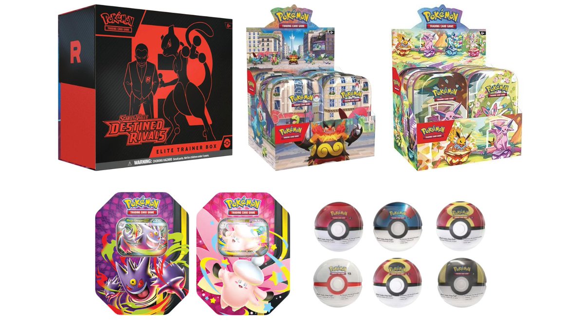 PokemonRestocks's tweet photo. Destined Rivals ETB, Lumiose City & Prismatic Evolutions Mini Tin Displays and More Walmart Drops Possible Tonight at 9PM ET! 🔥

Destined Rivals ETB: https://t.co/1Zg3adb21d
Lumiose City Mini Tin Display: https://t.co/jYwXCPCrE7
Prismatic Evolutions Mini Tin Display: https://t.co/XorZEnrArz
Mega Moonlit Tins: https://t.co/8p9MuamwJ8
Spring Poke Ball Tins 6-Pack: https://t.co/4nTwKxxMVM

Walmart+ is Not Required. Limit 5. Prices will update when the drop is live! 

Save this post, we'll alert if they drop! 🔔
#Pokemon #PokemonTCG #ad